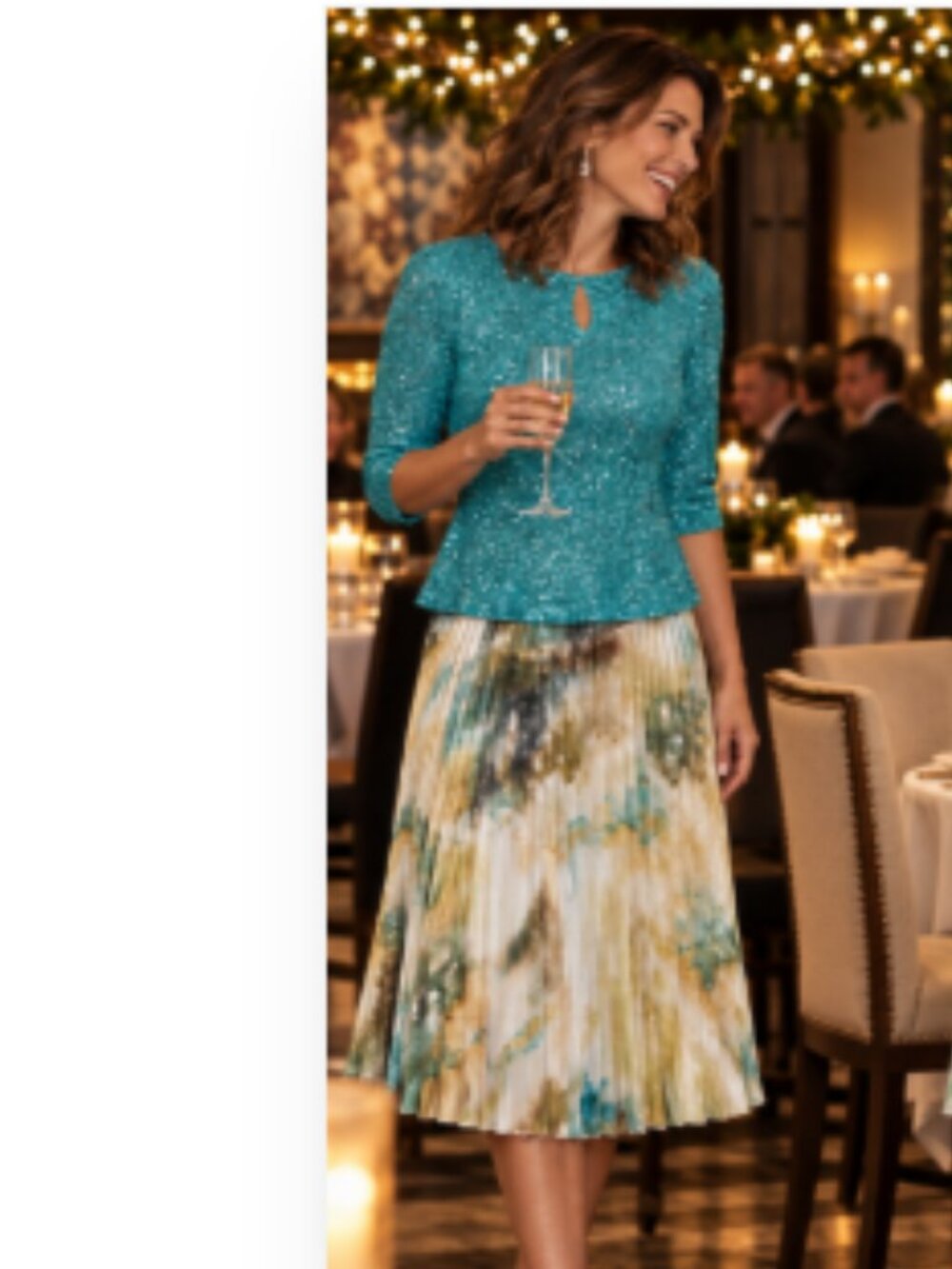 Bundle deal ZARA Pleated Skirt + Boston Proper Sequin Top Bundle – Size S